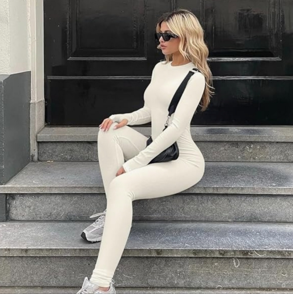 90%Nylon+10% Spandex.Ribbed square neck tank tops jumpsuits[Main Fabric] - Thi